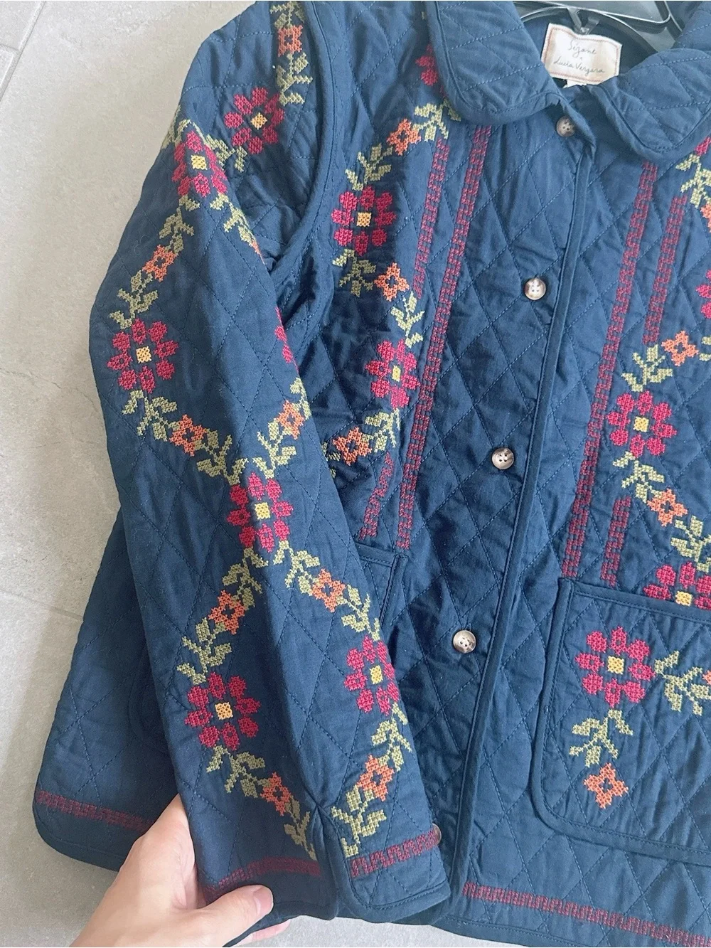 NWT Sezane X Lucia Vergara Abella Jacket embroidered